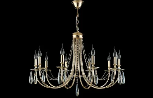 Люстра подвесная VICTORIA SP10 GOLD/AMBER Crystal Lux без плафона на 10 ламп, основание золотое в стиле арт-деко  фото 4